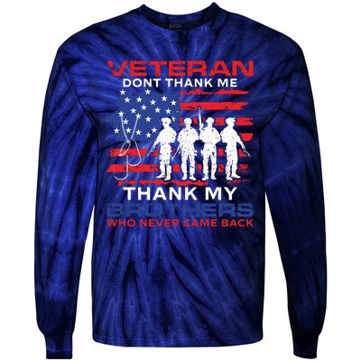 Veteran Don't Thank Me Tie-Dye Long Sleeve Shirt