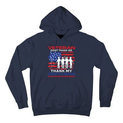 Veteran Don't Thank Me Tall Hoodie