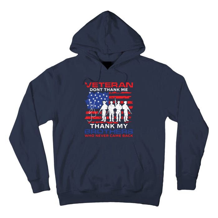 Veteran Don't Thank Me Tall Hoodie