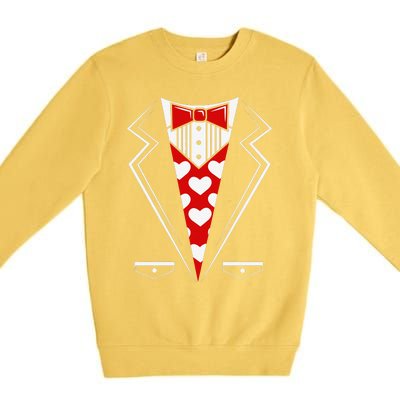 Valentine's Day Tux Funny Tuxedo Costume V1 Premium Crewneck Sweatshirt