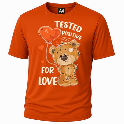 Valentines Day Teddy Bear With Heart Balloon For Her Gift Cooling Performance Crew T-Shirt