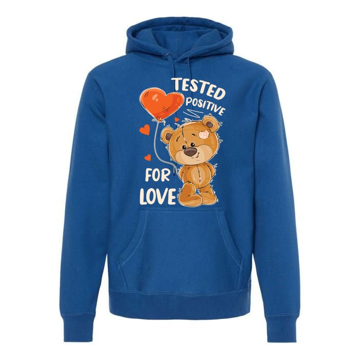 Valentines Day Teddy Bear With Heart Balloon For Her Gift Premium Hoodie