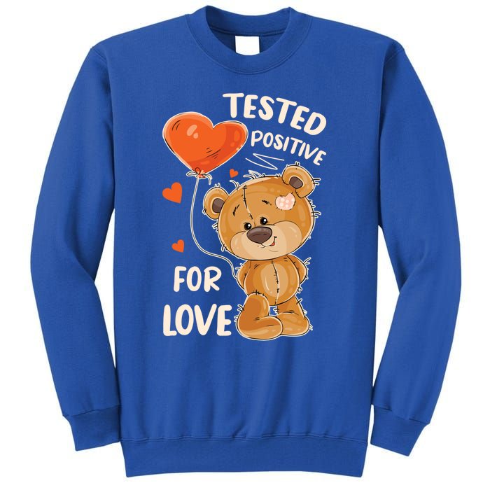 Valentines Day Teddy Bear With Heart Balloon For Her Gift Tall Sweatshirt