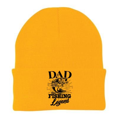 Vintage Dad The Man The Myth The Fishing Legend Knit Cap Winter Beanie