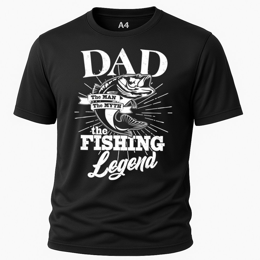 Vintage Dad The Man The Myth The Fishing Legend Cooling Performance Crew T-Shirt