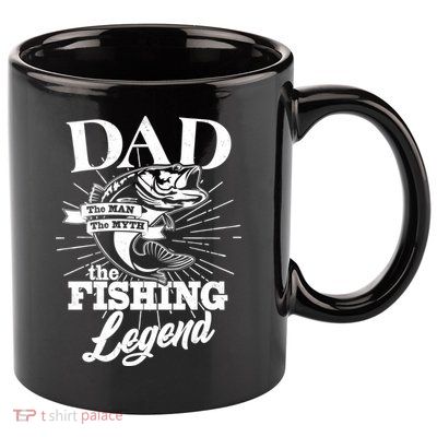 Vintage Dad The Man The Myth The Fishing Legend 11oz C Handle Ceramic Mug