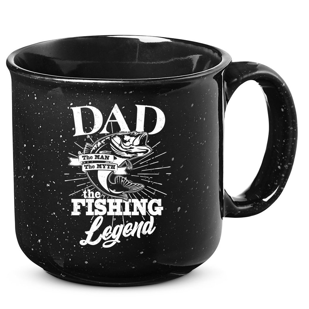 Vintage Dad The Man The Myth The Fishing Legend 15oz Campfire Ceramic Mug