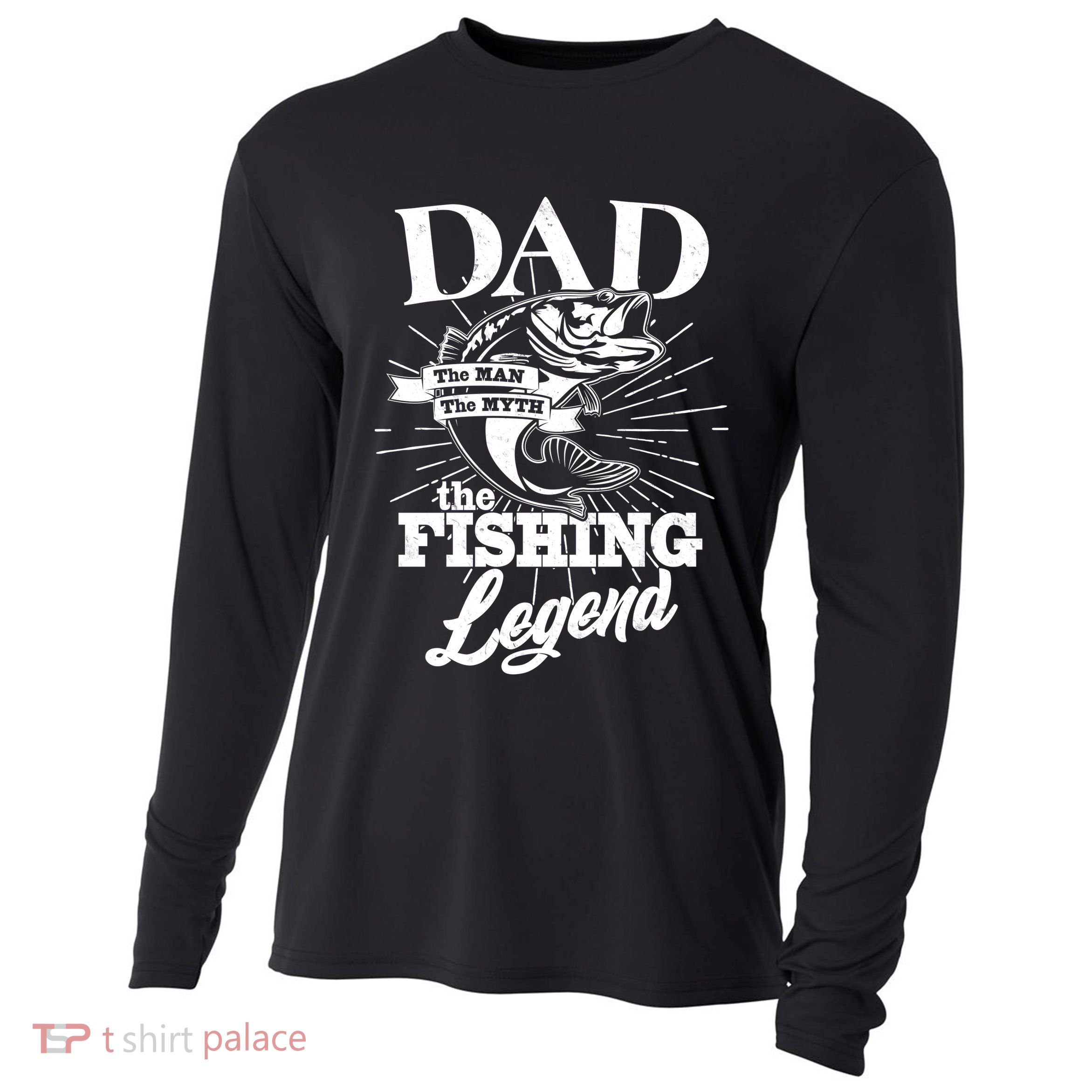 Vintage Dad The Man The Myth The Fishing Legend Cooling Performance Long Sleeve Crew