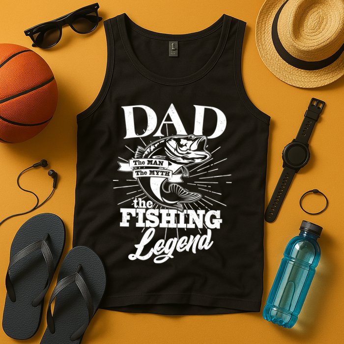 Vintage Dad The Man The Myth The Fishing Legend Tank Top