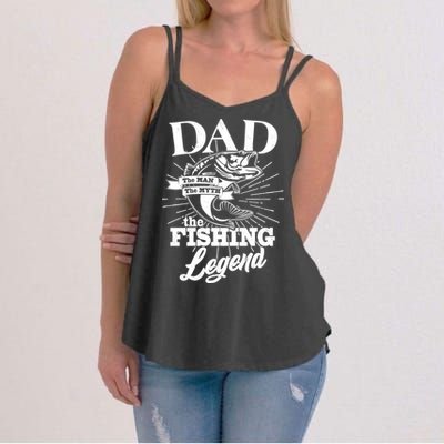 Vintage Dad The Man The Myth The Fishing Legend Women's Strappy Tank