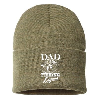 Vintage Dad The Man The Myth The Fishing Legend Sustainable Knit Beanie