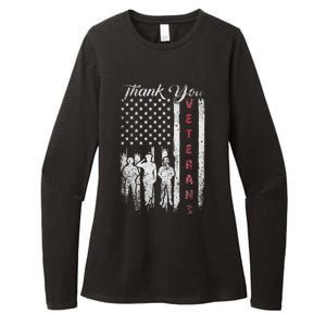 Veterans Day Thank You Veterans Proud Patriotic Usa Flag Womens CVC Long Sleeve Shirt