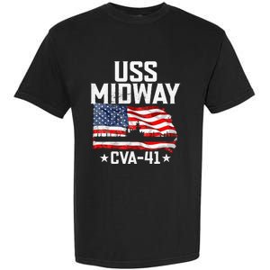 Veterans Day Uss Midway Cva41 Aircraft Carrier Garment-Dyed Heavyweight T-Shirt