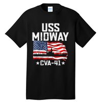 Veterans Day Uss Midway Cva41 Aircraft Carrier Tall T-Shirt