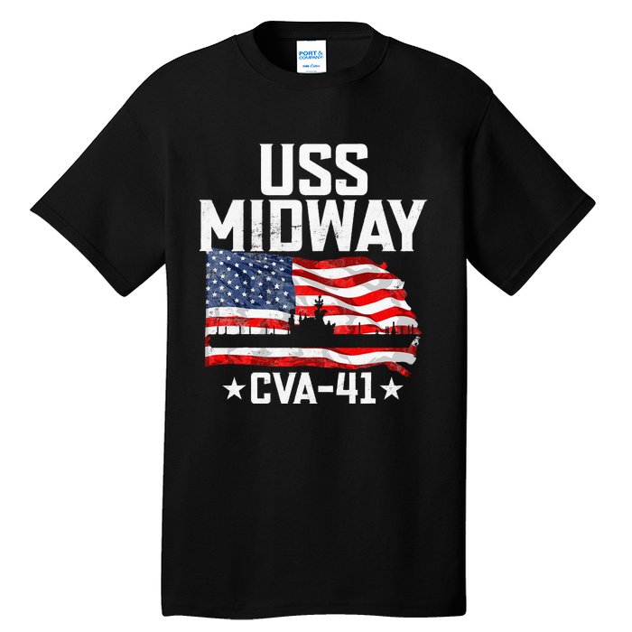 Veterans Day Uss Midway Cva41 Aircraft Carrier Tall T-Shirt