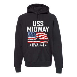 Veterans Day Uss Midway Cva41 Aircraft Carrier Premium Hoodie