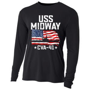 Veterans Day Uss Midway Cva41 Aircraft Carrier Cooling Performance Long Sleeve Crew