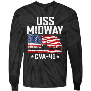 Veterans Day Uss Midway Cva41 Aircraft Carrier Tie-Dye Long Sleeve Shirt