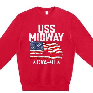 Veterans Day Uss Midway Cva41 Aircraft Carrier Premium Crewneck Sweatshirt