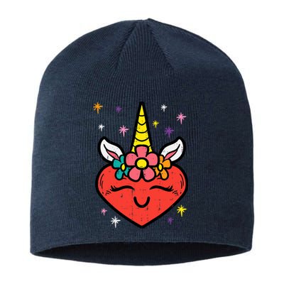 Valentines Day Unicorn Heart Cute Magical Girl Sustainable Beanie