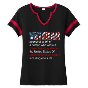 Veteran Definition US Military Gift Ladies Halftime Notch Neck Tee