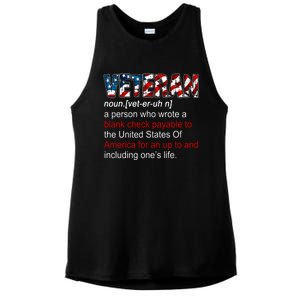 Veteran Definition US Military Gift Ladies PosiCharge Tri-Blend Wicking Tank