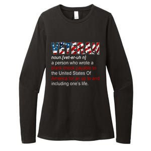 Veteran Definition US Military Gift Womens CVC Long Sleeve Shirt