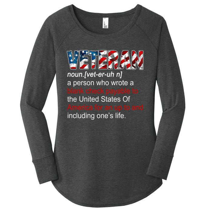 Veteran Definition US Military Gift Women's Perfect Tri Tunic Long Sleeve Shirt