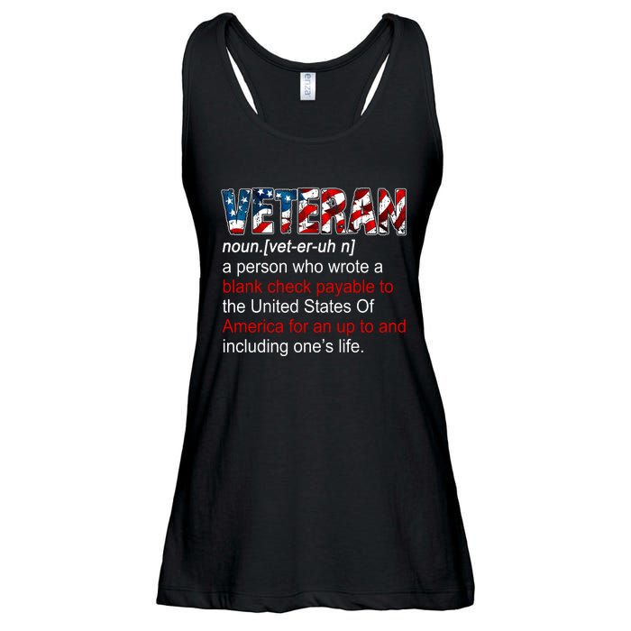 Veteran Definition US Military Gift Ladies Essential Flowy Tank