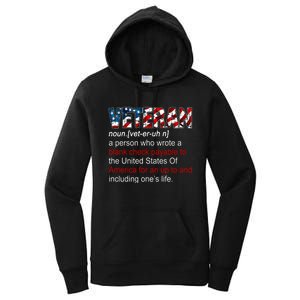 Veteran Definition US Military Gift Women's Pullover Hoodie