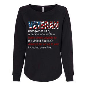 Veteran Definition US Military Gift Womens California Wash Sweatshirt