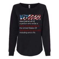 Veteran Definition US Military Gift Womens California Wash Sweatshirt