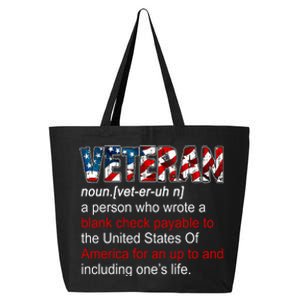 Veteran Definition US Military Gift 25L Jumbo Tote