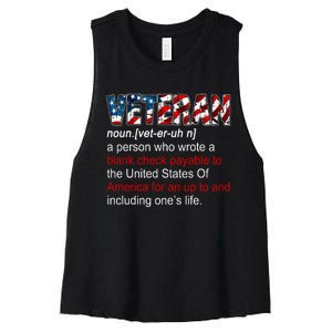 Veteran Definition US Military Gift Women's Racerback Cropped Tank