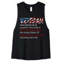 Veteran Definition US Military Gift Women's Racerback Cropped Tank