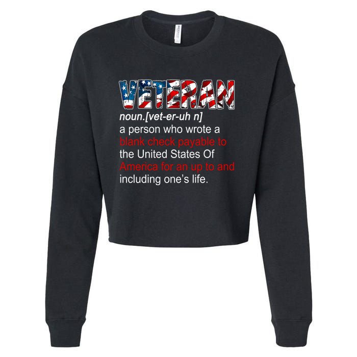 Veteran Definition US Military Gift Cropped Pullover Crew