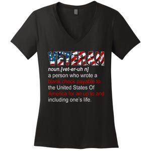 Veteran Definition US Military Gift Women's V-Neck T-Shirt