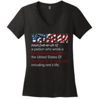 Veteran Definition US Military Gift Women's V-Neck T-Shirt