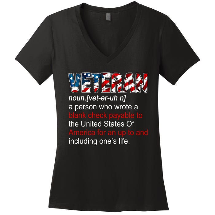 Veteran Definition US Military Gift Women's V-Neck T-Shirt