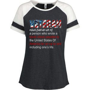 Veteran Definition US Military Gift Enza Ladies Jersey Colorblock Tee