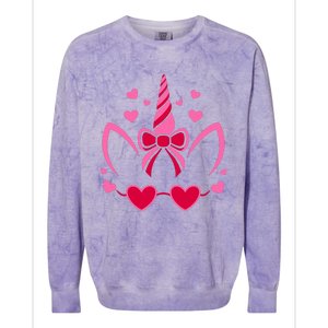 ValentineS Day Unicorn Lover Couple Love Colorblast Crewneck Sweatshirt