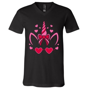 ValentineS Day Unicorn Lover Couple Love V-Neck T-Shirt