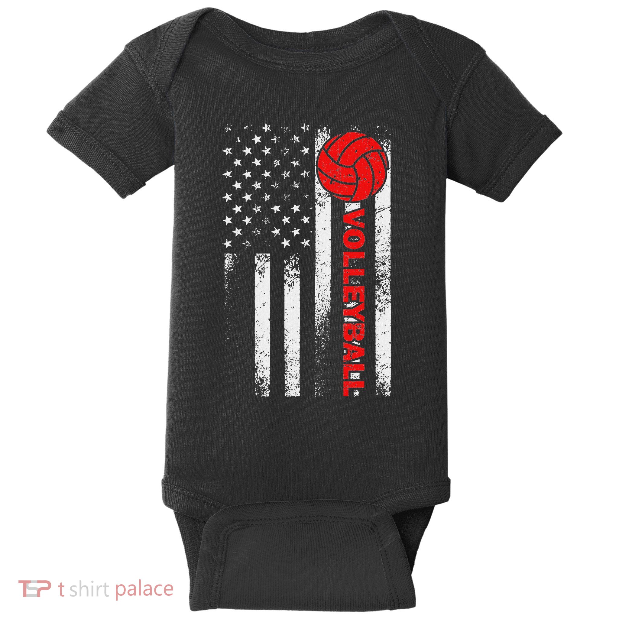 Volleyball Design Usa Patriotic Athlete Baby Bodysuit