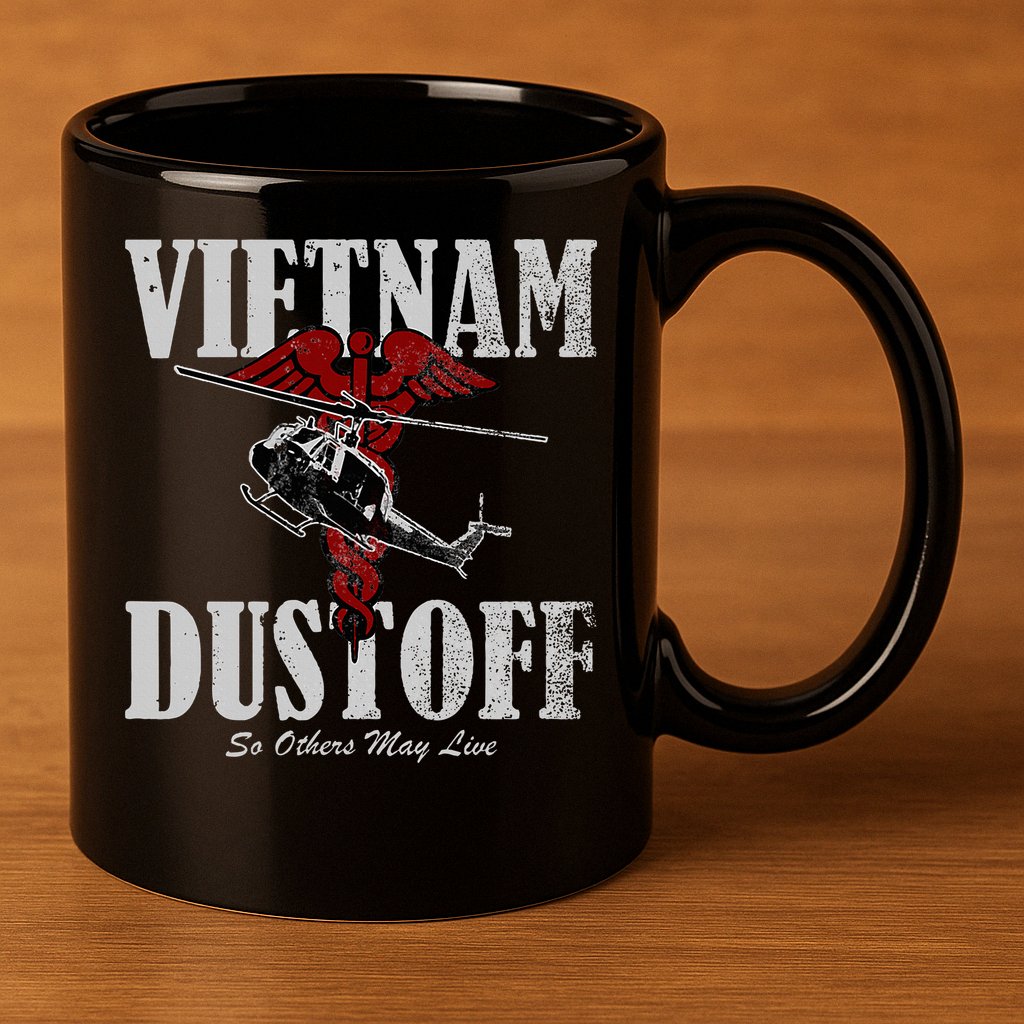 Vietnam Dustoff Uh1 Huey 11oz C Handle Ceramic Mug