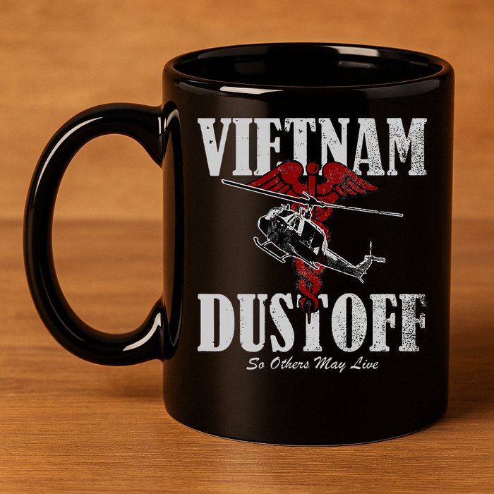 Vietnam Dustoff Uh1 Huey 11oz C Handle Ceramic Mug