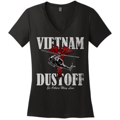 Vietnam Dustoff Uh1 Huey Women's V-Neck T-Shirt