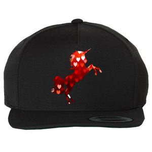 Valentines Day Unicorn Hearts Meaningful Gift Wool Snapback Cap