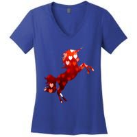 Valentines Day Unicorn Hearts Meaningful Gift Women's V-Neck T-Shirt