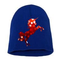 Valentines Day Unicorn Hearts Meaningful Gift Short Acrylic Beanie