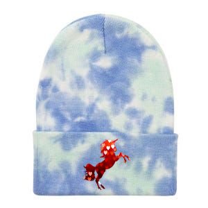 Valentines Day Unicorn Hearts Meaningful Gift Tie Dye 12in Knit Beanie